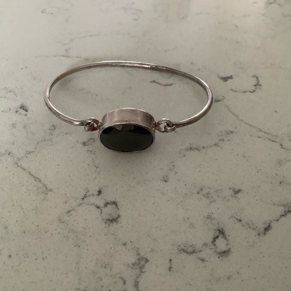 Haribou Jewelry - Vintage Haribou black onyx sterling bangle bracelet 925 Scandinavian Danish MCM